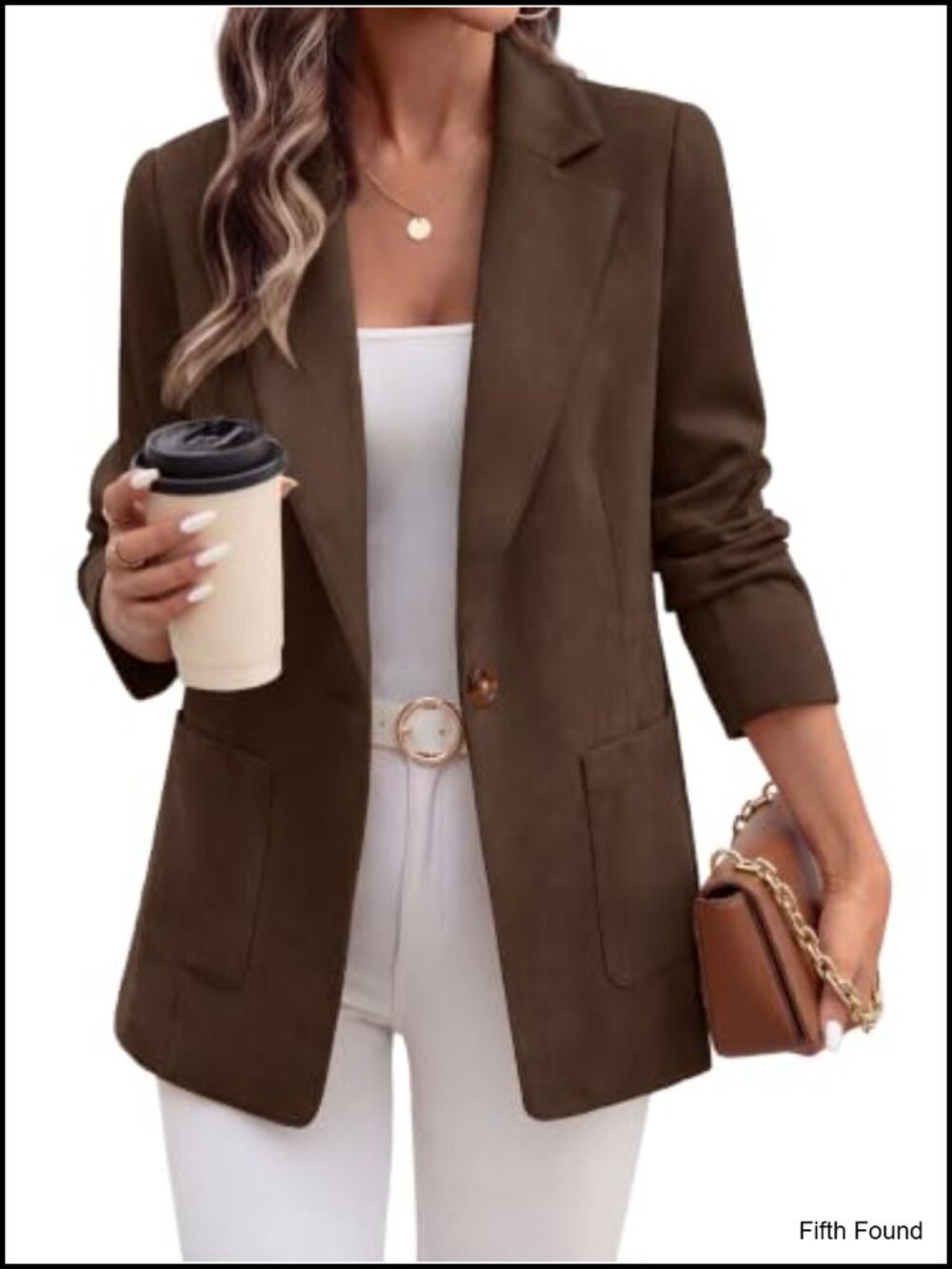 Faux Suede Blazer Business Casual Loose Fit Jacket